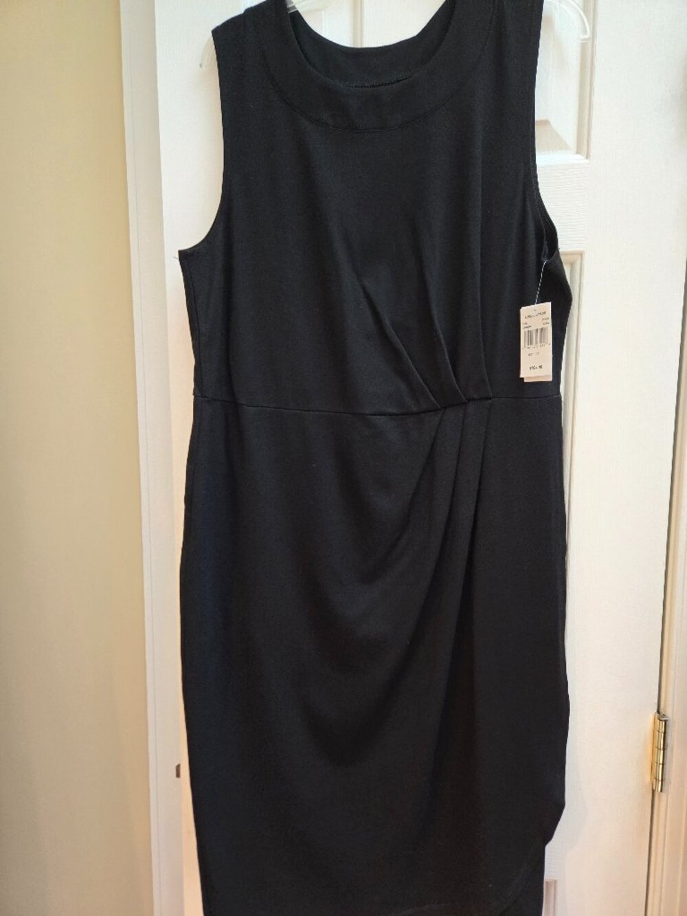 NWT Lord &Taylor Bobeau Black Knit Faux Wrap Dress - 1X